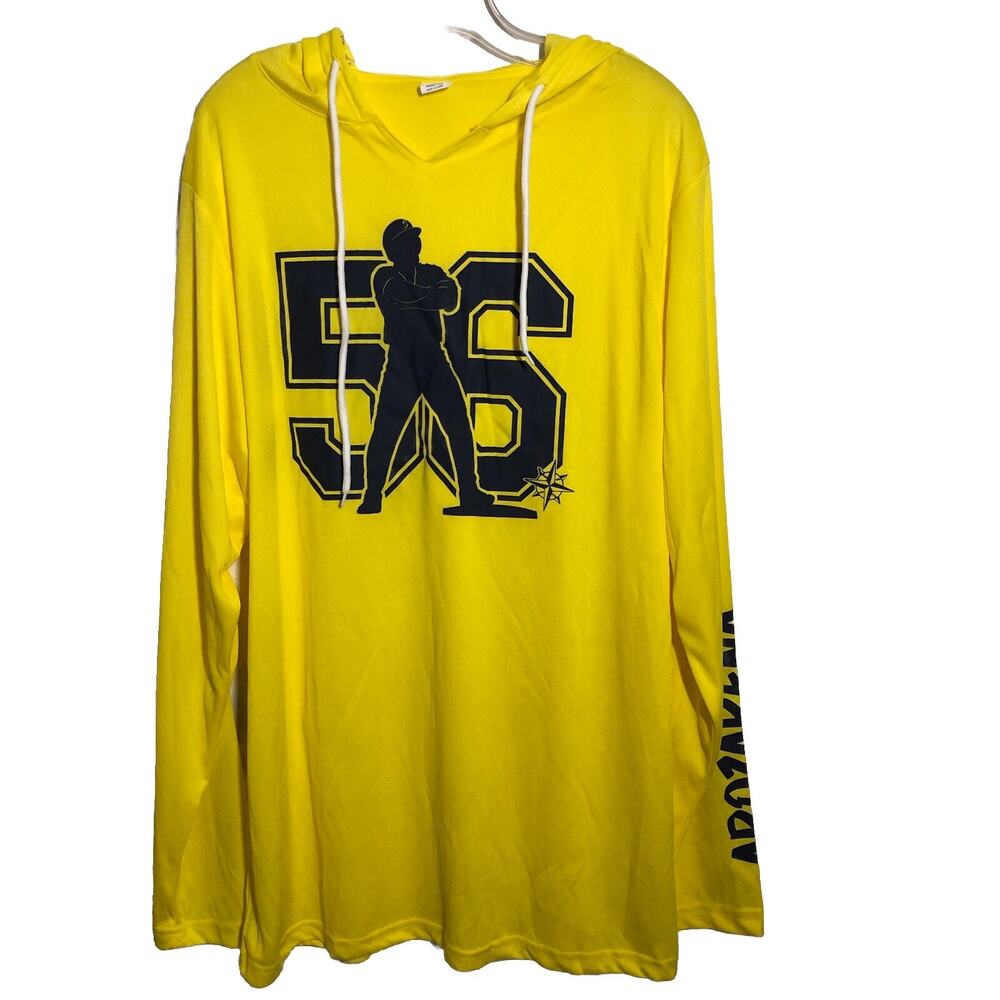Randy Arozarena XL Crossed Arm Lightweight SGA Lightweight Yellow Hooded Jersey
